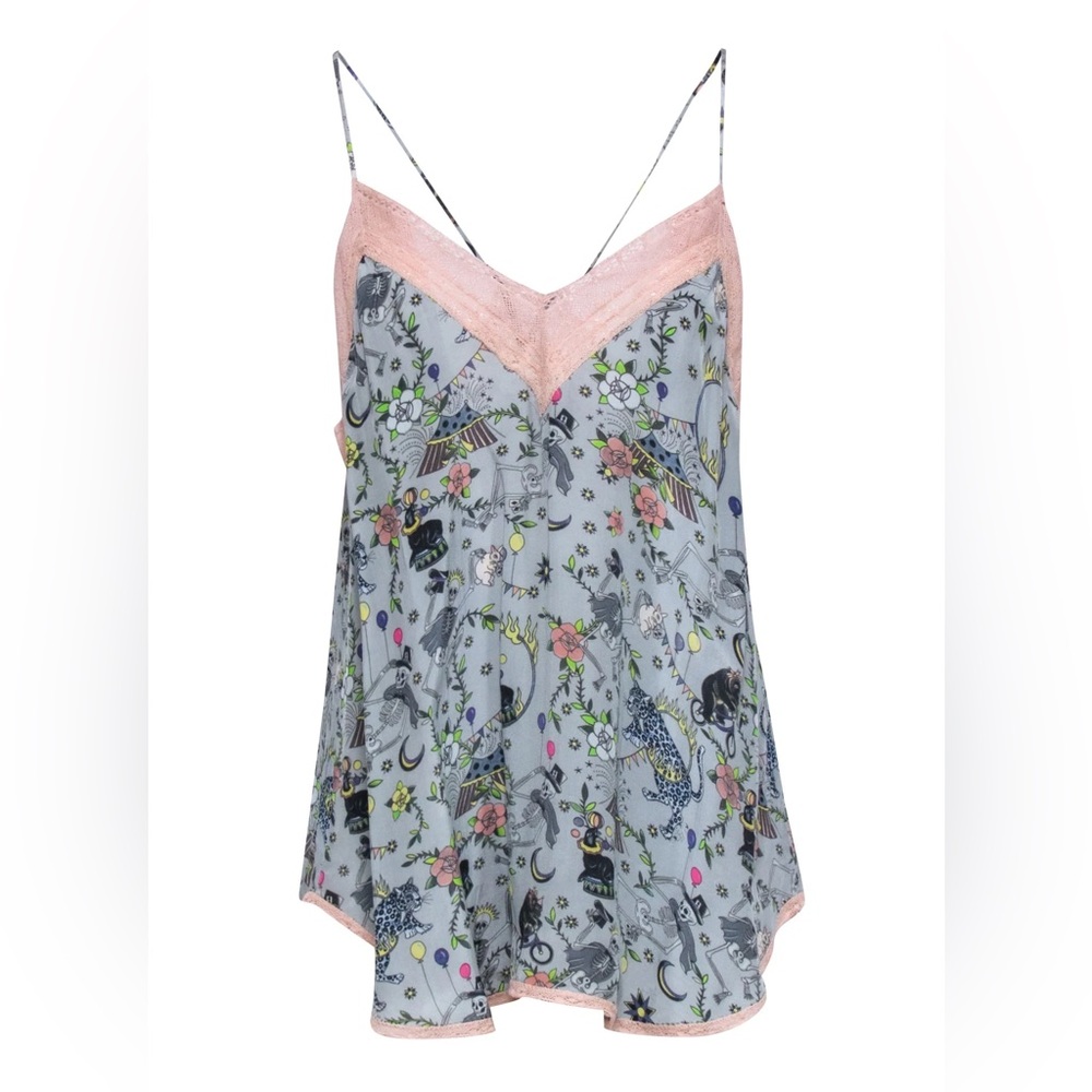 Zadig & Voltaire lace trim racerback Christy camisole Size L